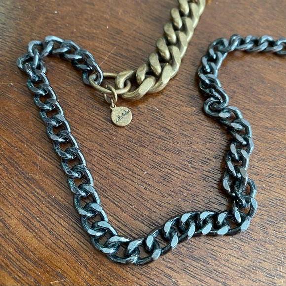 Stella and Dot Phoenix Statement Necklace Black and Gold Rhinestone Art Deco - Picture 6 of 7